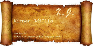 Kirner Júlia névjegykártya