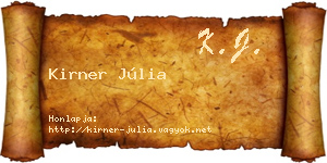 Kirner Júlia névjegykártya
